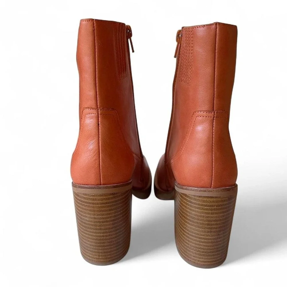 Jeffrey Campbell orange leather ankle boots
